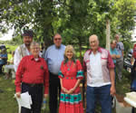 with Troy Wayne Poteet, David Hampton, Jack Baker and Curtis Rohr at the gravemarking of Rebecca Ketcher Neugin, the last surviver of The Trail of Tears, Lost City, OK June 8, 2019